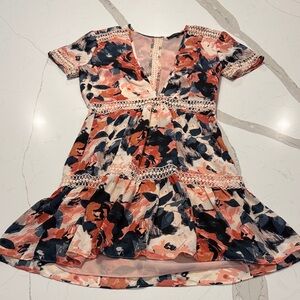 Floral women’s Dress - Pink, Blue, and White